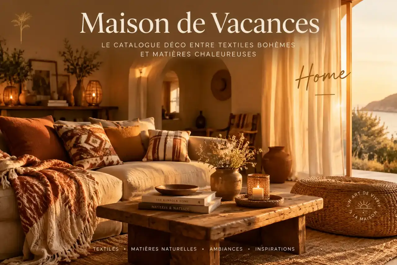 Maison de Vacances : le catalogue déco entre textiles bohèmes et matières chaleureuses